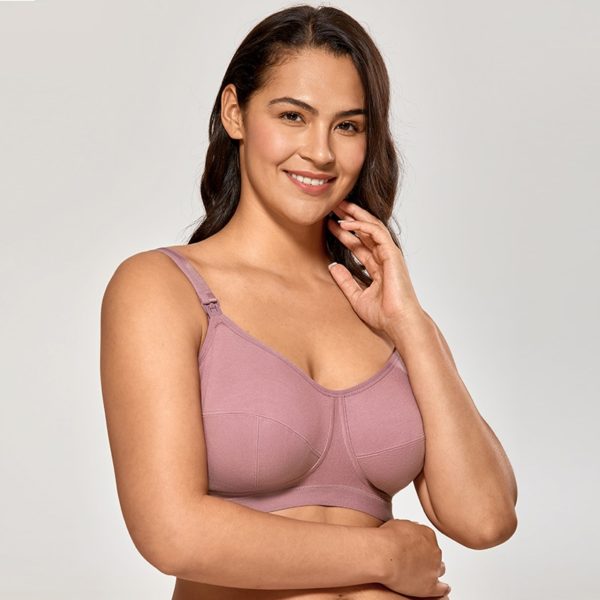 Women's Plus Size Wirefree Cotton Maternity Nursing Bra Softcup Sleeping Underwear - Image 2