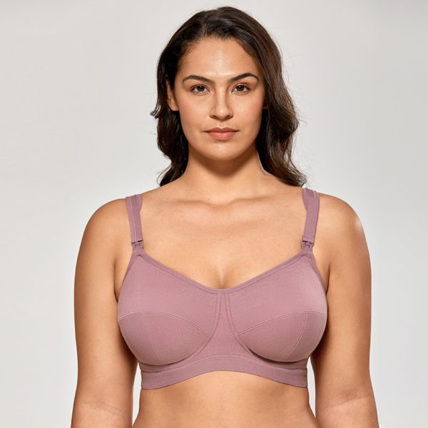 Women's Plus Size Wirefree Cotton Maternity Nursing Bra Softcup Sleeping Underwear - Image 3