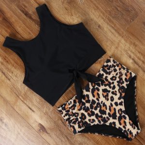 High Waisted Swimsuit Bikini  Push Up Swimwear Women Sexy Bathing Suit Female Vest Bikini Set Leopard Swim Suit Beachwear
