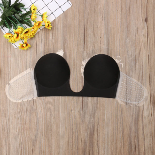 Hot Sale Women Self Adhesive Bras Seamless Strapless Backless Solid Bra Silicone Push Up Invisible Bra 2