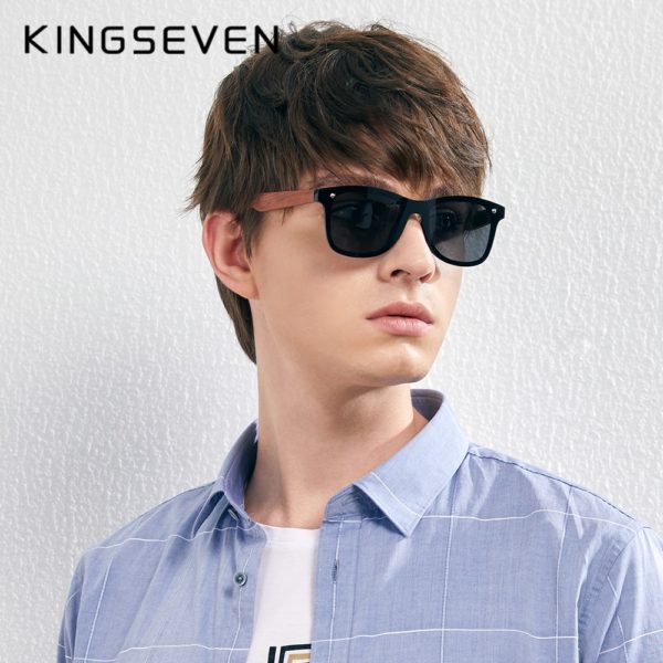 KINGSEVEN Natural Wooden Sunglasses Men Polarized Fashion Sun Glasses Original Wood Oculos De Sol Masculino 1