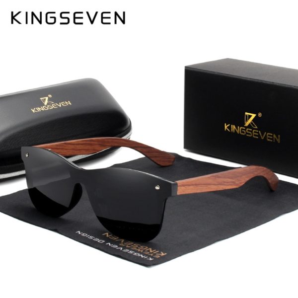 KINGSEVEN Natural Wooden Sunglasses Men Polarized Fashion Sun Glasses Original Wood Oculos De Sol Masculino 3