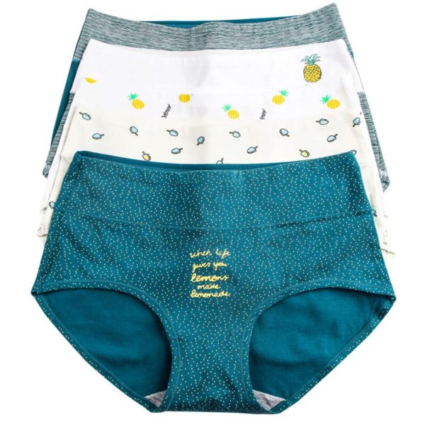 5Pcs Women Panties Lady Cotton Underwear Girls Breathable Seamless High Waist Briefs Women Cute Sexy Lingerie Intimates