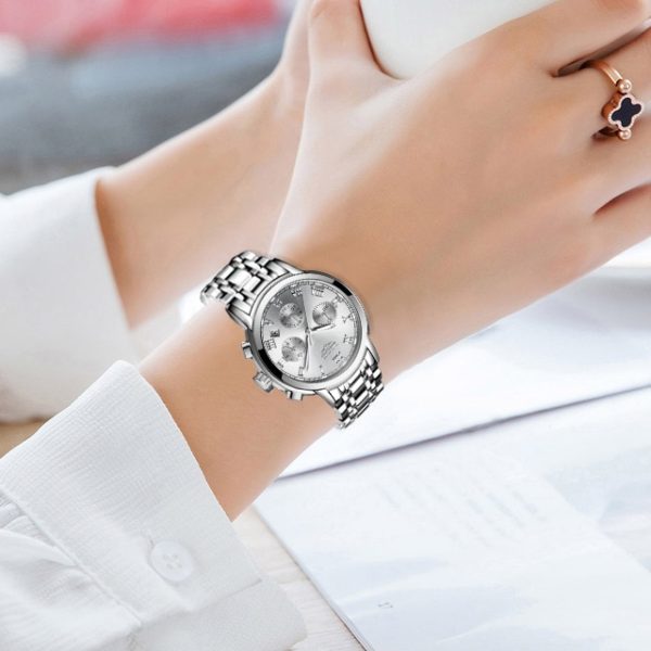 LIGE 2021 New Fashion Women Watches Ladies Top Brand Luxury Creative Steel Women Bracelet Watches Female 3