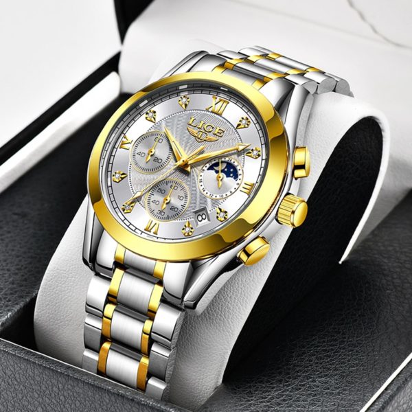 LIGE 2021 New Gold Watch Women Watches Ladies Creative Steel Women s Bracelet Watches Female Waterproof 2