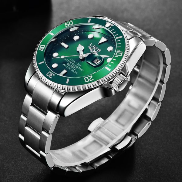 LIGE Top Brand Luxury Fashion Diver Watch Men 30ATM Waterproof Date Clock Sport Watches Mens Quartz 1
