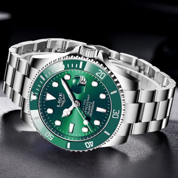 LIGE Top Brand Luxury Fashion Diver Watch Men 30ATM Waterproof Date Clock Sport Watches Mens Quartz 3
