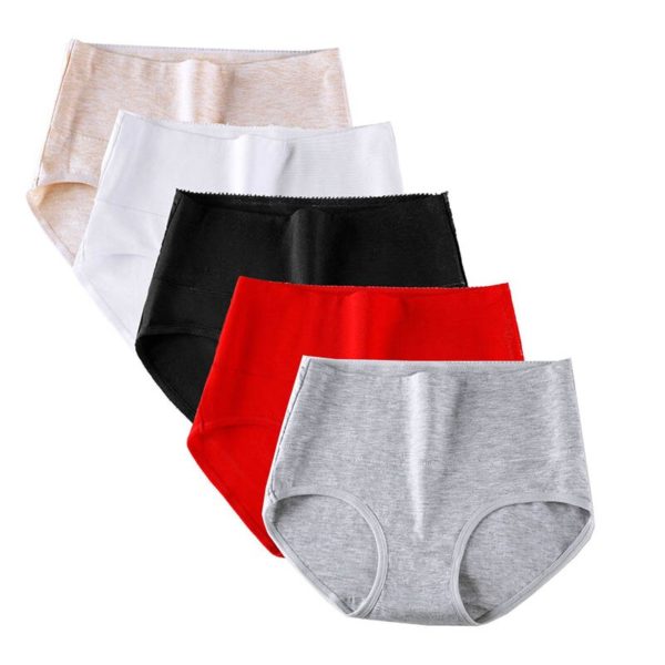 M~7XL Plus Size Panties For Women Underwear High Waist Briefs Abdomen Cotton Underpants Solid Breathable Summer Female Intimates - Image 2