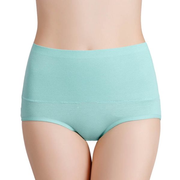 M 7XL Plus Size Panties For Women Underwear High Waist Briefs Abdomen Cotton Underpants Solid Breathable 2