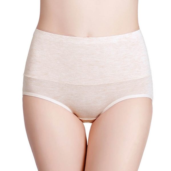 M 7XL Plus Size Panties For Women Underwear High Waist Briefs Abdomen Cotton Underpants Solid Breathable 3