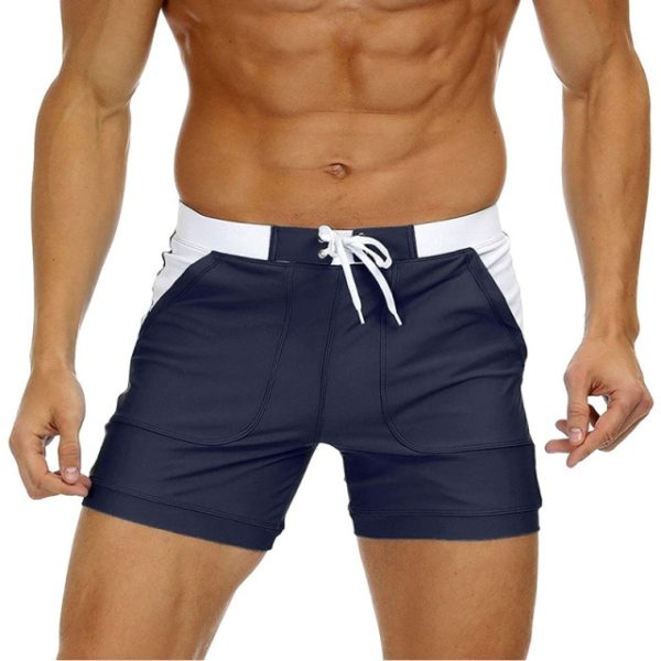 Summer Shorts Men Quick Dry Swimwear Swimsuits Swim Boxer Trunks Surf Board Shorts With Pocket Beach Sunbathing Shorts - Image 2