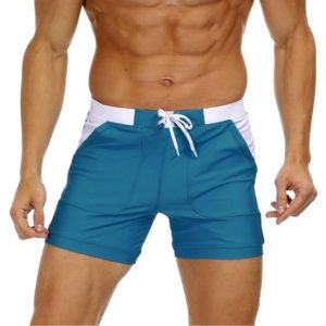 Summer Shorts Men Quick Dry Swimwear Swimsuits Swim Boxer Trunks Surf Board Shorts With Pocket Beach Sunbathing Shorts