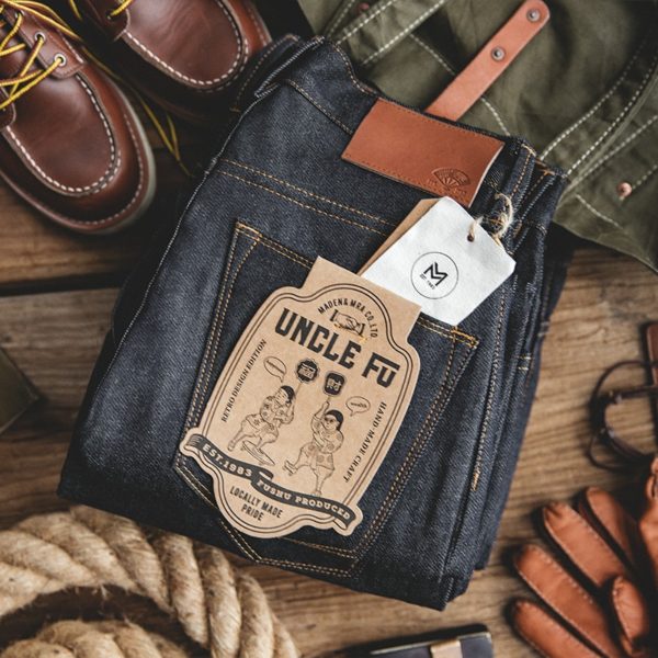 Workwear Cotton Durable Selvage Jeans Men Blue - Image 7