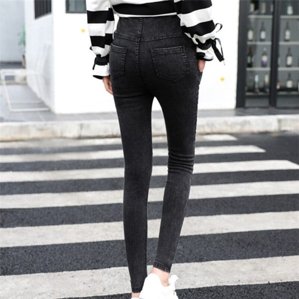 Maternity Pregnancy Skinny Trousers Jeans Pants Elastic Pregnant Women's Feet Stomach Lift Pants Stretch Denim Pants - Image 3