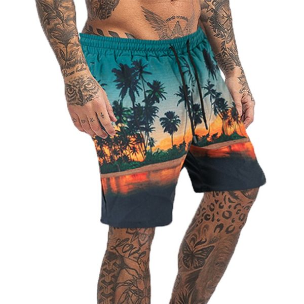 Mens Swimming Trunks Mesh Lining Elastic Drawstring Beach Shorts Swimsuit Man Shorts Summer Boxer Holiday Bathing Suit Fast Dry - Image 5