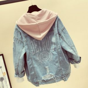 Mozuleva Jeans Coat Women Spring Autumn New Korean-style Loose-Fit Plus Size Hooded Versatile Tops Jeans Coat and Jacket Women