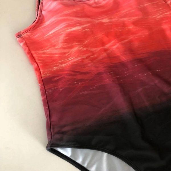 Mujer Mayo Push Up Swimwear Criss Cross Back One-piece Beach Bathing Suit Gradient Print Plavky Sexy One Piece Women Swimsuit - Image 5