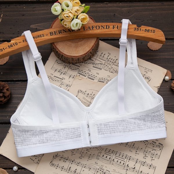 New Simple Pure Cotton Girl Underwear Student Bra Developmental Thin Section Without Steel Ring Comfortable Bra 1