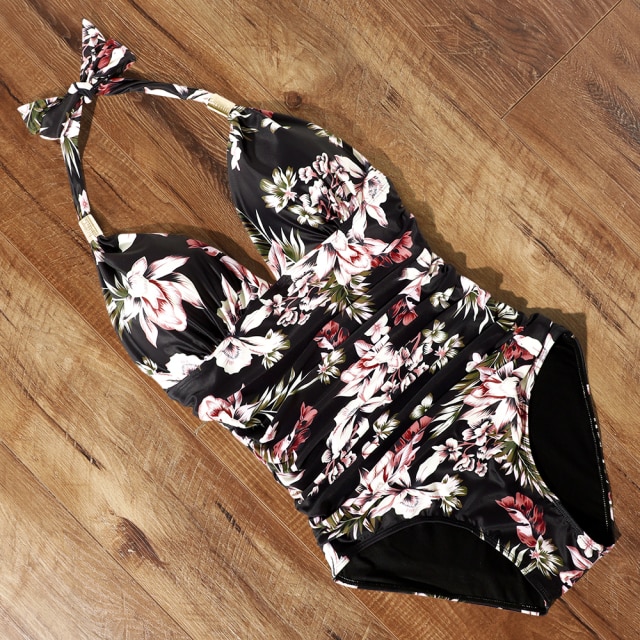 One Piece Tankini Plus Size Swimwear Women Black Halter Hot Monokini Swimsuit Push Up Bathing Suit Sexy High Waist Bodysuit 3 One Piece Tankini Plus Size Swimwear Women Black Halter Hot Monokini Swimsuit Push Up Bathing Suit Sexy High Waist Bodysuit - Image 3