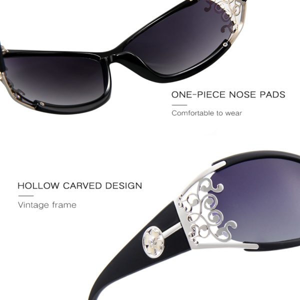 Luxury Vintage Fashion Women Polarized Sunglasses Ladies Driving Dark Shades Hollow Lace Feminine Trendy UV400 Eyewear - Image 3