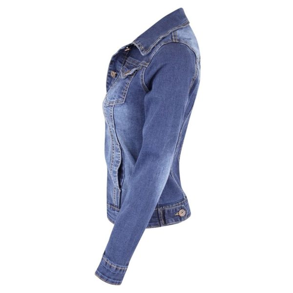 Plus Size Short Denim Jackets Women autumn Wash Long Sleeve Vintage Casual Jean Jacket Bomber Denim 1