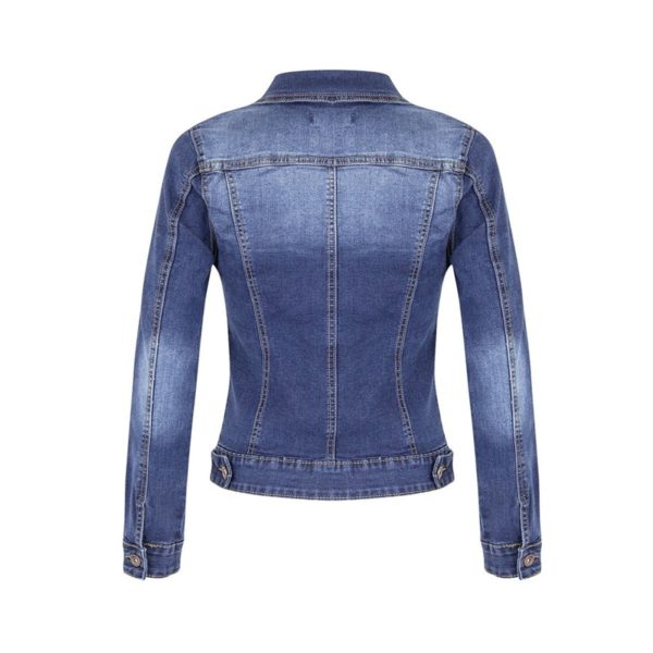 Plus Size Short Denim Jackets Women autumn Wash Long Sleeve Vintage Casual Jean Jacket Bomber Denim 2