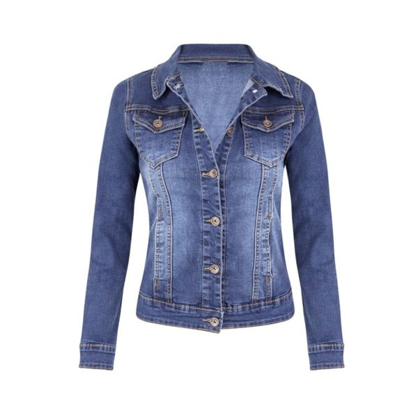 Plus Size Short Denim Jackets Women autumn Wash Long Sleeve Vintage Casual Jean Jacket Bomber Denim