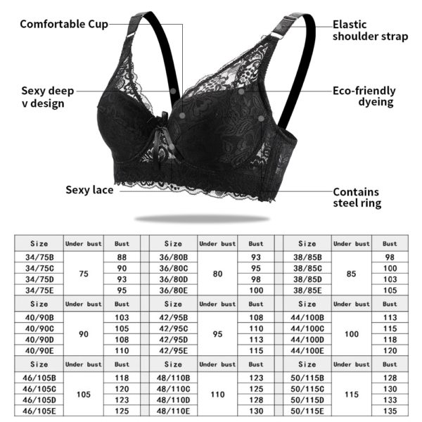 Plus Size bra sexy bralette crop top Underwear push up strapless bra bh lace Female bra 1