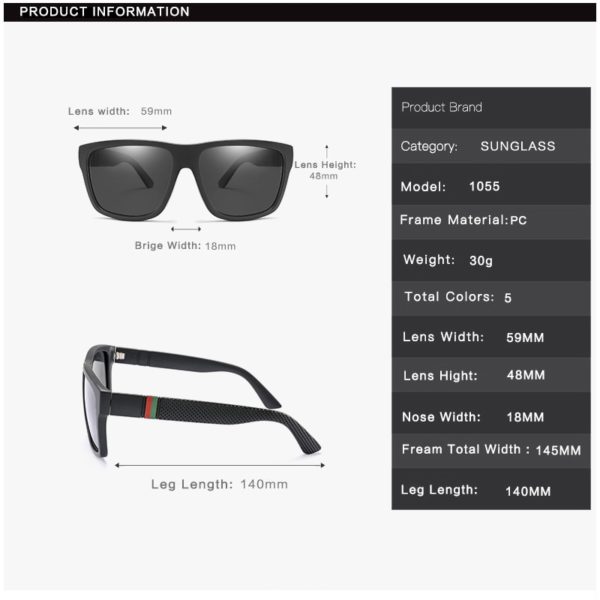 Polaroid Sunglasses Unisex Square Vintage Sun Glasses Famous Brand Sunglases Polarized Sunglasses Oculos Feminino for Women Men - Image 3