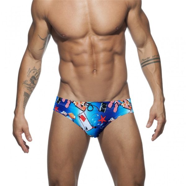 Push Pad swimwear Men Printing Bathing Suit Swimming Briefs Low Waist Swimsuit Summer Men's Swim Trunks Quick Drying Beachwear - Image 3
