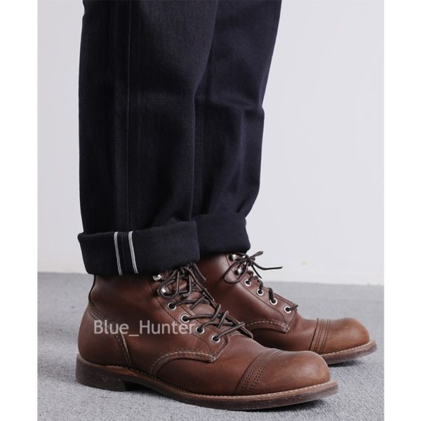 Chino WW2 Military Selvedge Slim Jeans Trousers Blue-Black ONEWASH - Image 4