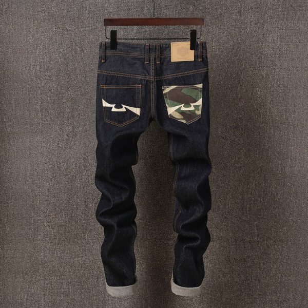 Retro Vintage Fashion Men Jeans Original Unwashed Slim Fit Redline Denim Pants High Quality Designer Pocket 1