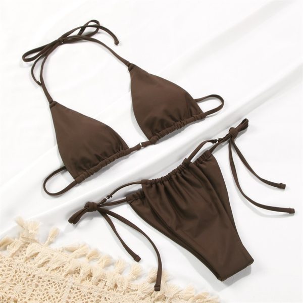 Bikini Swimsuit Solid Color Bikini Set Floral Print Swimwear Sexy Biquini Bathing Suit Women Bikinis String Beach
