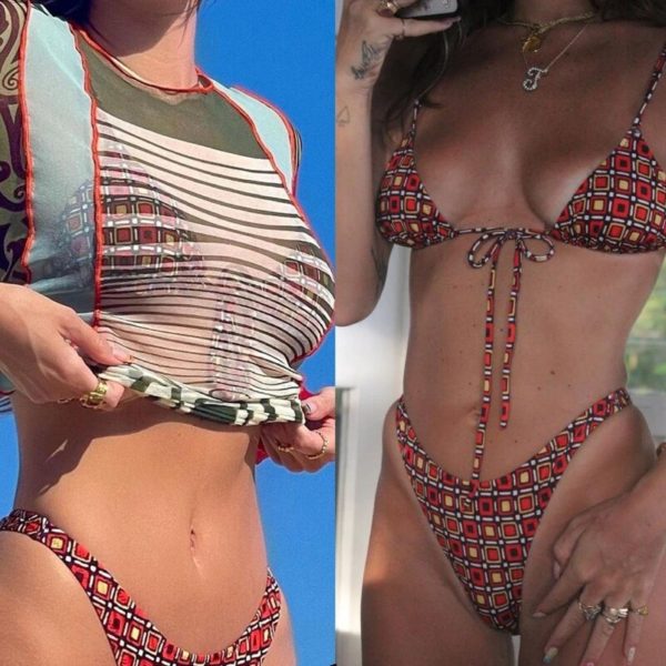 Rinabe Floral Print Bikini  Biquini String Swimsuit High Cut Bikini Set Bathing Suit Women Swimwear High Waist Bikinis Beach - Image 5