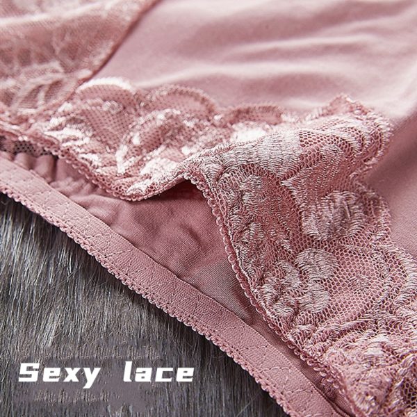 Women's Cotton Underwear Panties Sexy Lace Mid-Waist Hollow Female Briefs Hip Lift Underpants For Lady Plus Size Lingerie - Image 4