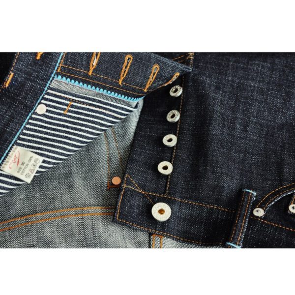 SAUCE ORIGIN Mens Jeans 925 Real Silver Buttons Jeans JAPAN BLUE Top Selvedge Denim Tapered Legsl 1