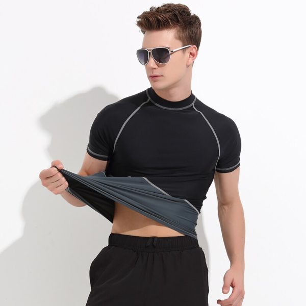 Short Sleeve Men Rash Guards Wetsuit Shirt Lycra Quick-dry Surfing Swimwear Tops T-shirt Anti-UV Windsurf Swim Rash Guards - Image 3