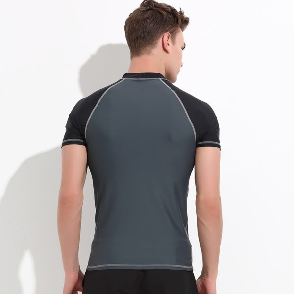 Short Sleeve Men Rash Guards Wetsuit Shirt Lycra Quick-dry Surfing Swimwear Tops T-shirt Anti-UV Windsurf Swim Rash Guards - Image 4