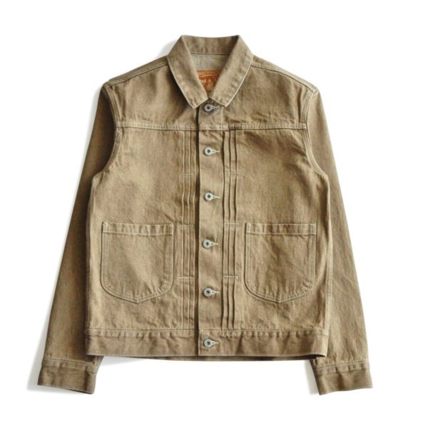 Selvage Khaki Denim Jacket Men Casual Slim Fit - Image 3