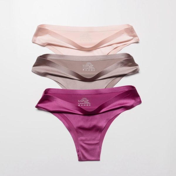 Seamless Panties Women Briefs Nylon Ultra thin G string Thongs Solid Soft Lingerie Female Underwear Ice 1