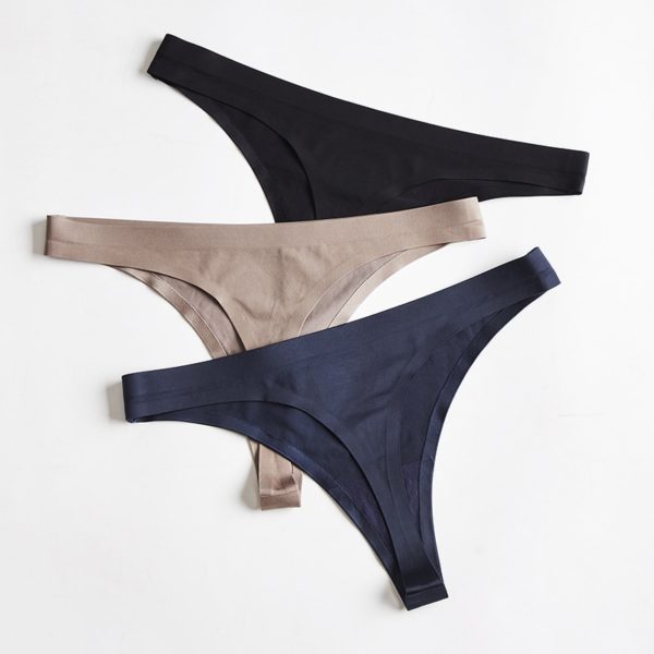 Seamless Panties Women Briefs Nylon Ultra thin G string Thongs Solid Soft Lingerie Female Underwear Ice 5