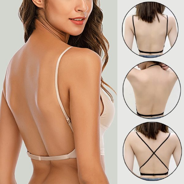 Sexy Backless Bra Lace Deep U Low Back Bralette Thin Cup Brassiere Halter Soft Seamless Elastic 6