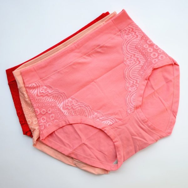 Sexy Lace Big Size High Waist Women Panties Solid Cotton Comfort Briefs Lady's Underwear Underpants Panty Intimates 6634 - Image 2