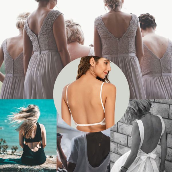 Sexy Lace Bra Deep U Backless Bralette Triangular Soft Seamless Underwear Women Low Back Transparent Bras Biustonosz Tank Tops - Image 2