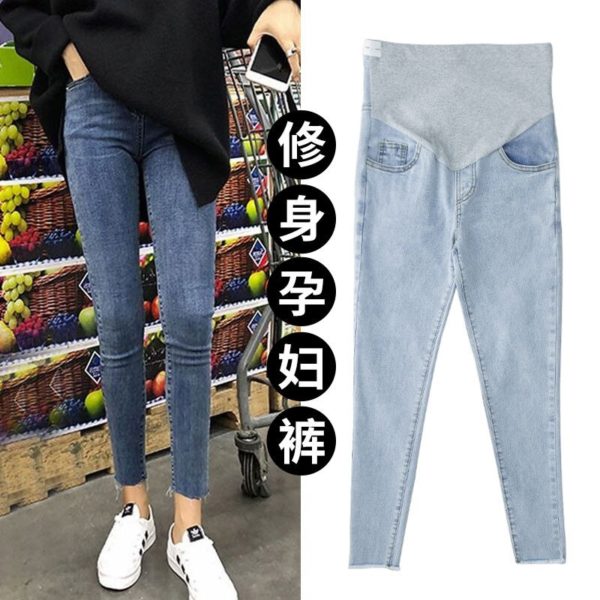 Sky Blue Denim Jeans Maternity Pants For Pregnant Women Clothes Nursing Pregnancy Leggings Trousers Jeans Maternity Capris M-2XL - Image 2