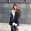 Spring Autumn Women Jeans Jackets Letter Collage Black Denim Women's Cowboy Coats Large Size Outwear Ladies Denim Jacket - Image 2