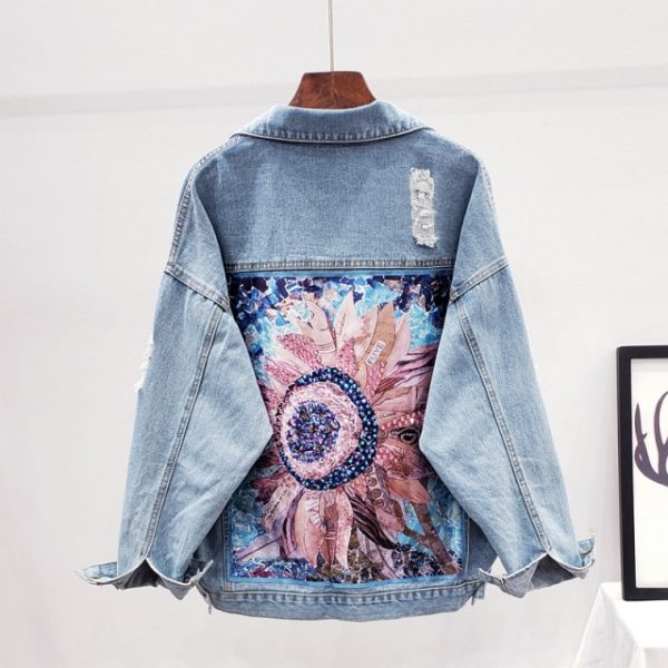 Streetwear Style Print Women s Denim Jacket Coat Diamonds Hole BF Jeans Outwear Female Spring Autumn 1.jpg 640x640 1