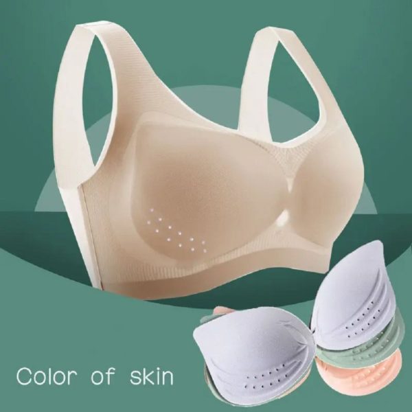 Thai Latex Underwear Bras for Women Plus Size M-3XL Push Up Bralette Seamless Bra Top Bh Comfort Cooling Gathers Shock-Proof Pad - Image 4