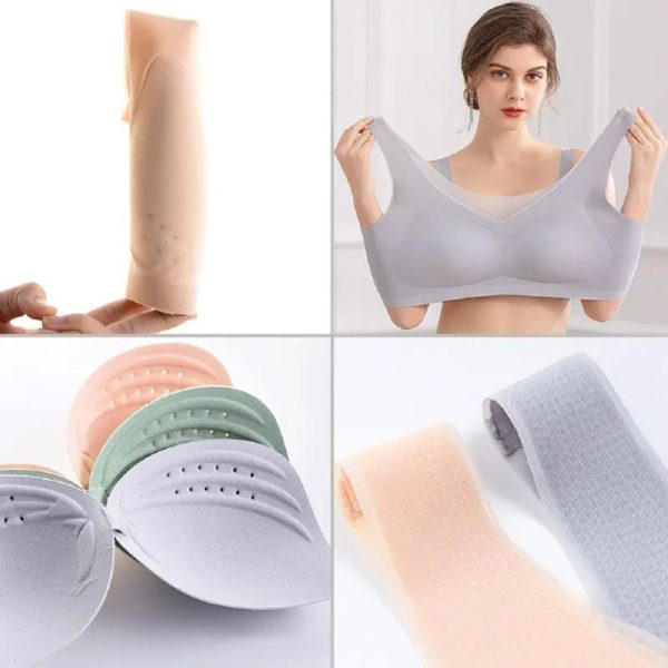 Thai Latex Underwear Bras for Women Plus Size M-3XL Push Up Bralette Seamless Bra Top Bh Comfort Cooling Gathers Shock-Proof Pad - Image 5