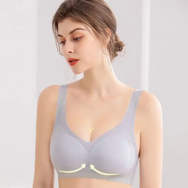 Thai Latex Underwear Bras for Women Plus Size M-3XL Push Up Bralette Seamless Bra Top Bh Comfort Cooling Gathers Shock-Proof Pad - Image 6